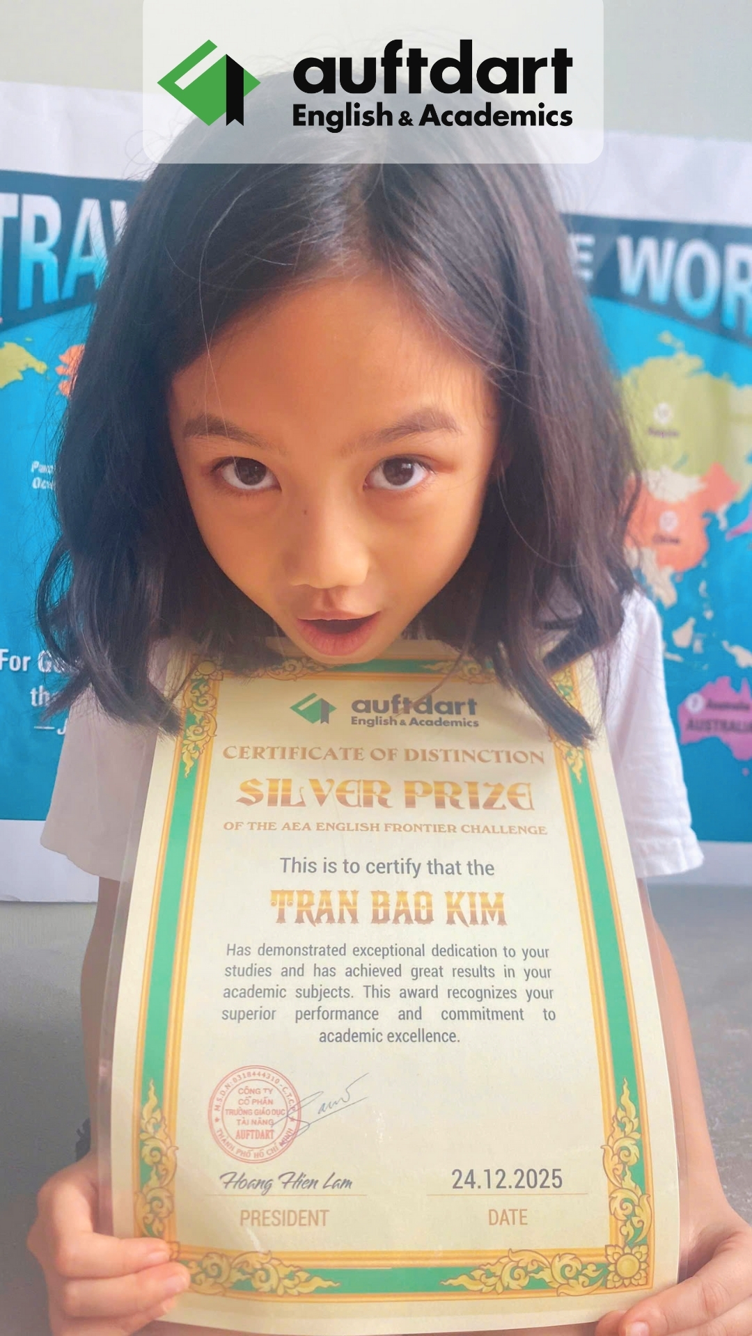 Thí sinh Trần Bảo Kim đạt giải vàng cuộc thi